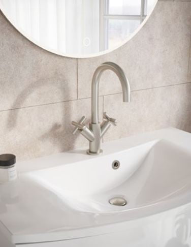 Crosswater MPRO Basin Monobloc Mixer Brushed Stainless Steel Effect