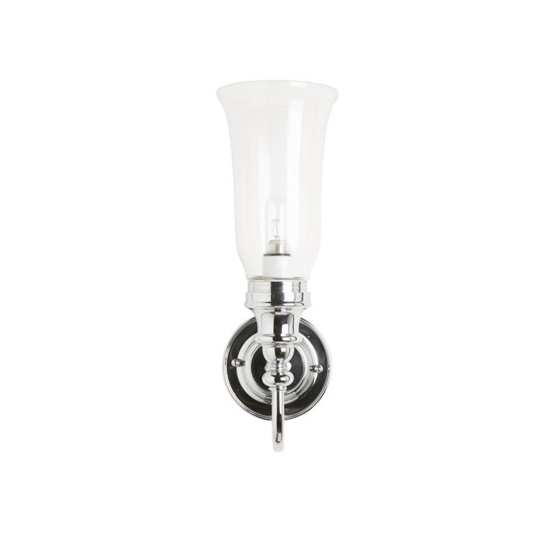 Burlington Ornate Light -Chrome Base, Clear Glass Vase Shade