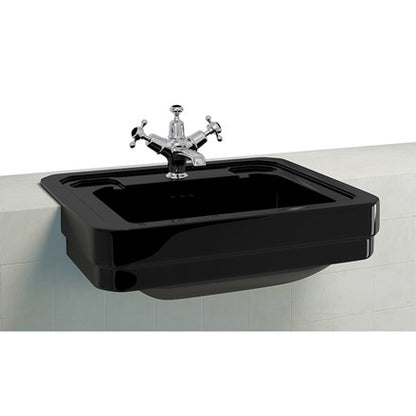Burlington Semi Recessed Basin 2 Tap Hole Black