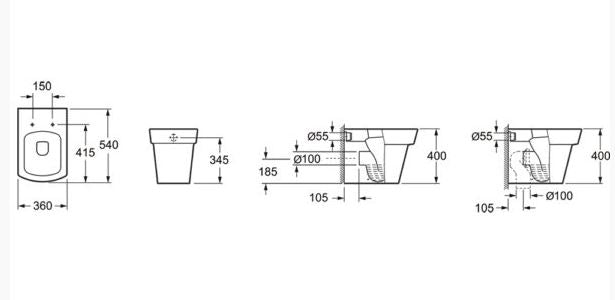 Essentials Bloque Back To Wall Pan