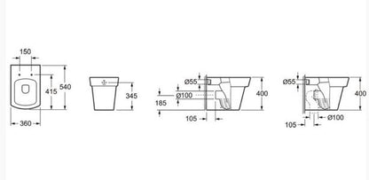 Essentials Bloque Back To Wall Pan