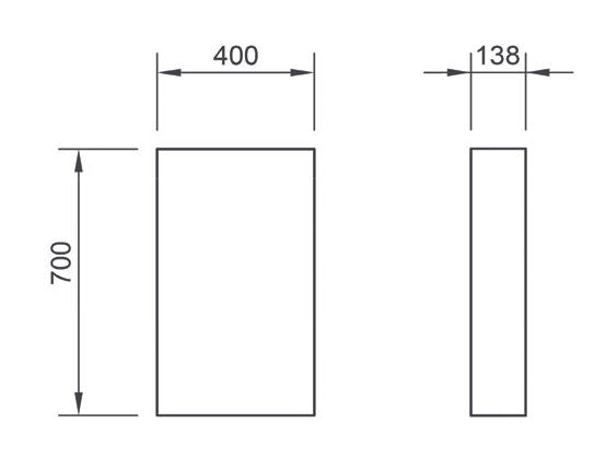 Essentials Echo Single Door 400 x 700mm Mirror Cabinet