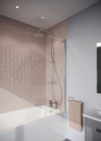 Crosswater Clear 6 Fixed Single Shower Panel in Chrome