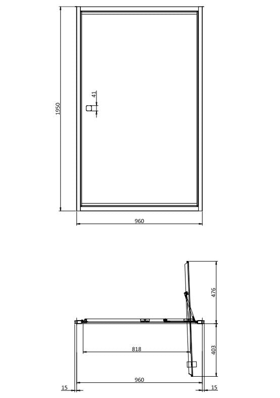 Crosswater Clear 6 1000mm Infold Shower Door Brushed Brass Frame