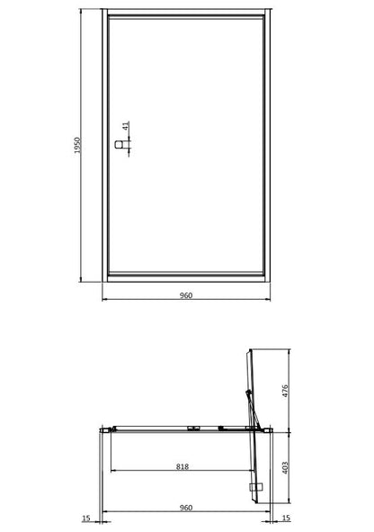 Crosswater Clear 6 1000mm Infold Shower Door Brushed Brass Frame
