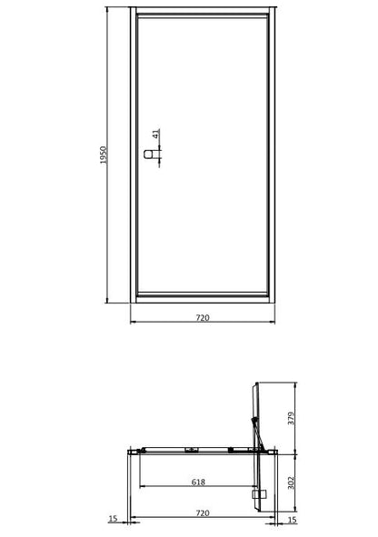 Crosswater Clear 6 760 mm Infold Shower Door Frame