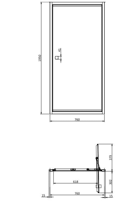 Crosswater Clear 6 800mm Infold Shower Door Frame 6mm Glass