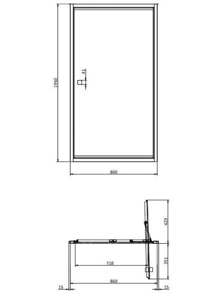 Crosswater Clear 6 900mm Infold Shower Door Frame 6mm Glass