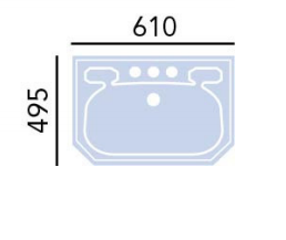 Heritage Granley 610 x 495mm 3 Tap Hole Basin  Only