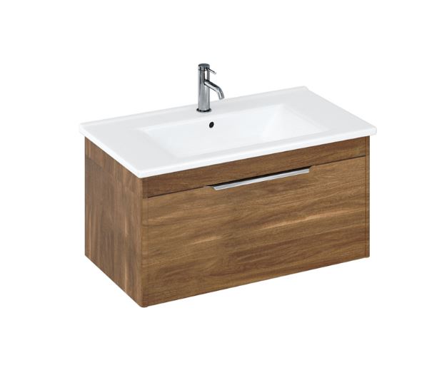Shoreditch Wall Mounted single drawer Vanity unit - Caramel