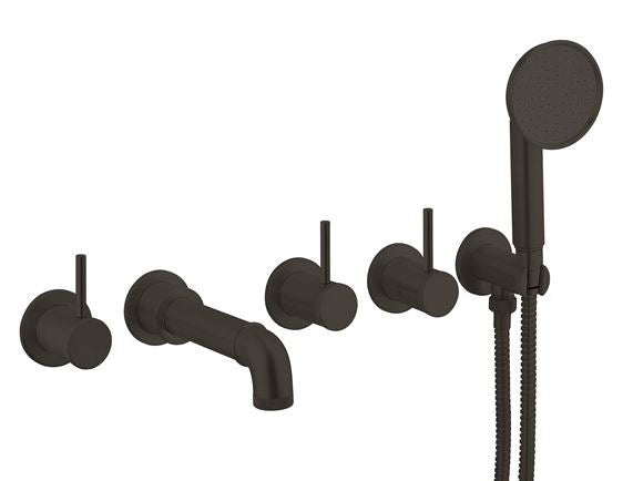 Crosswater MPRO Industrial 5 Hole Wall Bath Shower Mixer