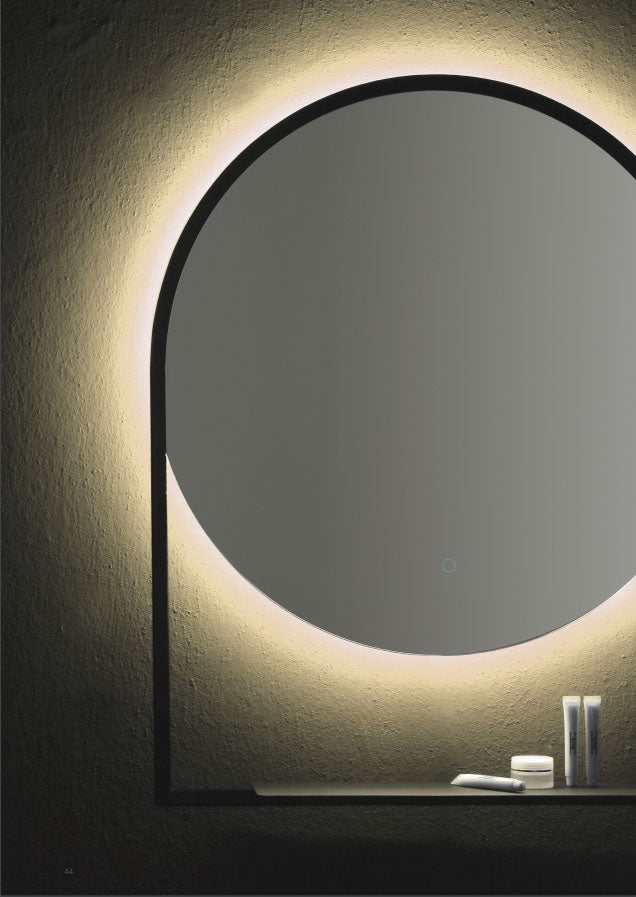 Emporio Bagno Cassiopea 600 x 750mm Round Black LED Mirror