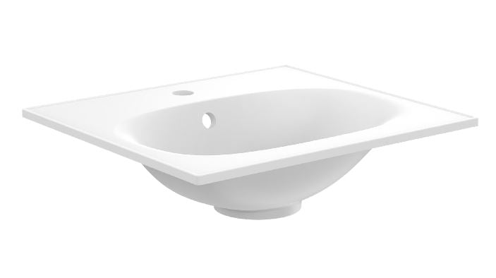 Crosswater Vergo 500mm Cast Mineral Basin No Tap Hole