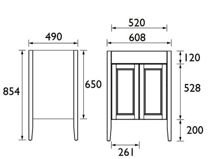 Caversham Freestanding Door Vaninty Unit Maritime Blue