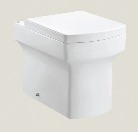 Essentials Dekka Square White Gloss Back To Wall Pan