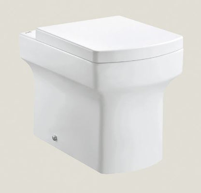 Essentials Dekka Square White Gloss Back To Wall Pan