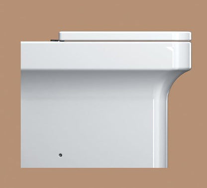 Essentials Dekka Square White Gloss Back To Wall Pan