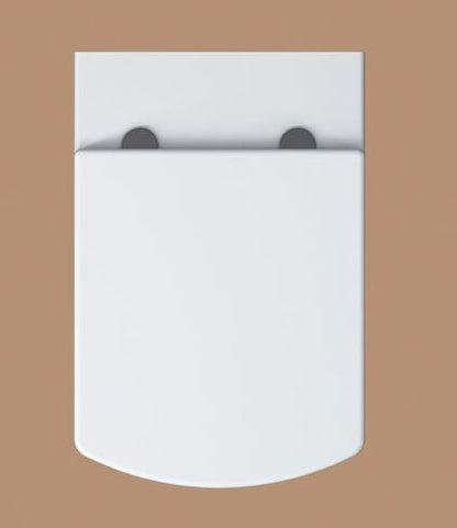 Essentials Dekka Square White Gloss Back To Wall Pan