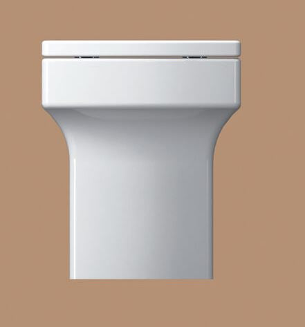 Essentials Dekka Square White Gloss Back To Wall Pan