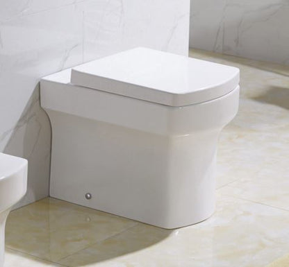 Essentials Dekka Square White Gloss Back To Wall Pan