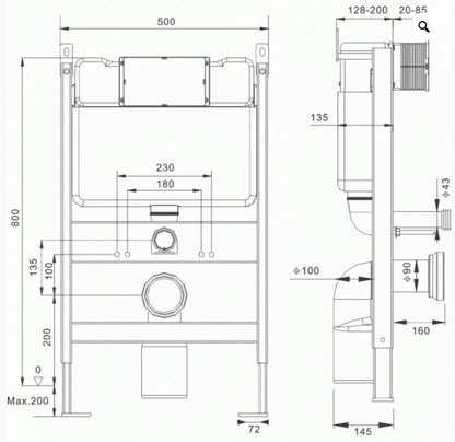 Essentials Reduced Height Wall Hung WC w/ Flush Plate