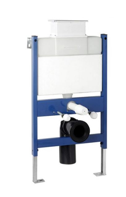 Essentials Wall Hung WC Frame System Chrome Dual Flush Plate