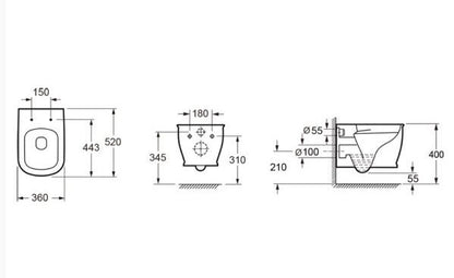 Essentials Liberty 520mm Wall Hung Pan