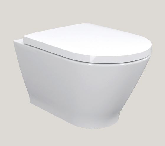 Essentials Blade Rimless Round Wall Hung Pan - White Gloss