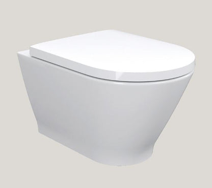 Essentials Blade Rimless Round Wall Hung Pan - White Gloss