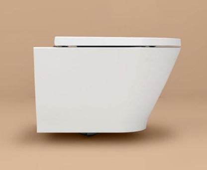 Essentials Blade Rimless Round Wall Hung Pan - White Gloss