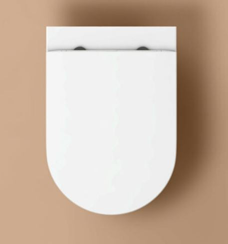 Essentials Blade Rimless Round Wall Hung Pan - White Gloss