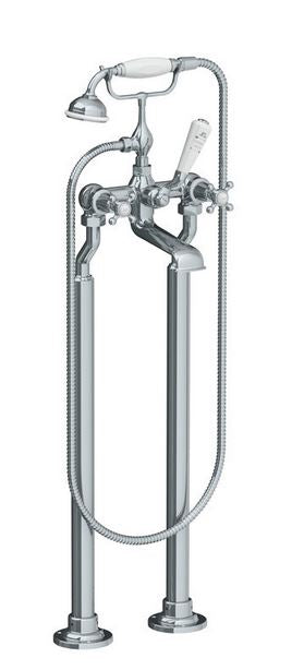 Lefroy Brooks Connaught Bath Shower Mixer with Stand Pipes - Chrome