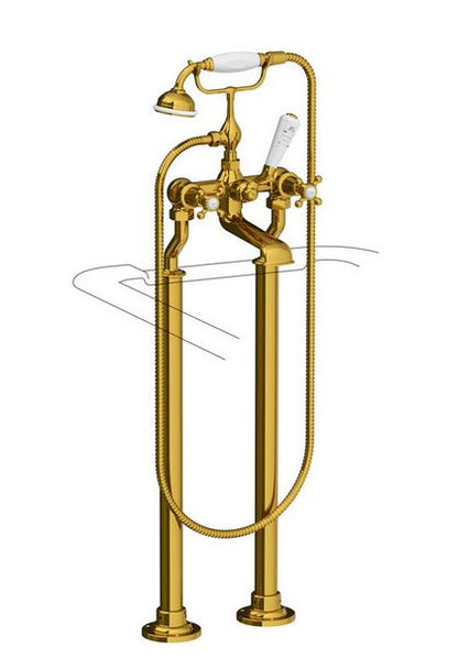 Lefroy Brooks Connaught Bath Mixer-Standpipe with Baseplates