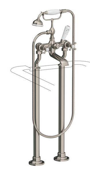 Lefroy Brooks Connaught Bath Mixer-Standpipe with Baseplates