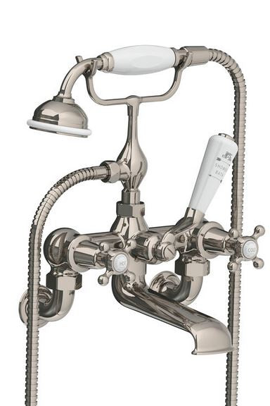 Lefroy Brooks Connaught Wall Mounted Bath Shower Mixer With Hose & Handset (choose finish)