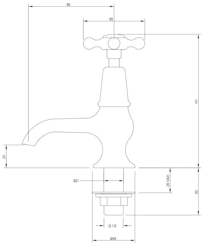 Lefroy Brooks Connaught Basin Pillar Taps (choose finish)