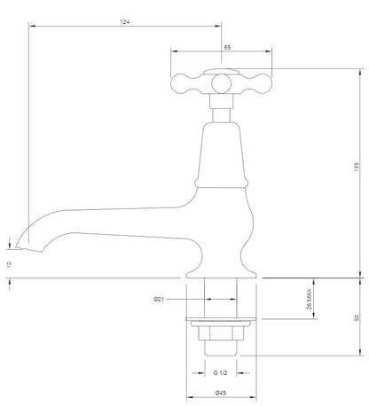 Lefroy Brooks Connaught Long Nose Basin Pillar Taps