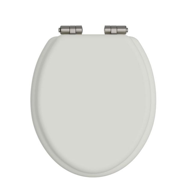 Heritage Chantilly WC Seat Soft closeC Brushed Nickel Hinge