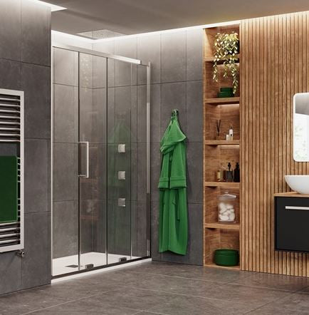 Crosswater Optix 10 Single Sliding Door 1500mm Polished Stainless Steel