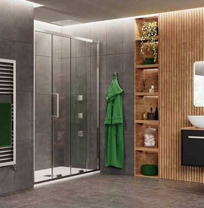 Crosswater Optix 10 Single Sliding Door 1500mm Polished Stainless Steel