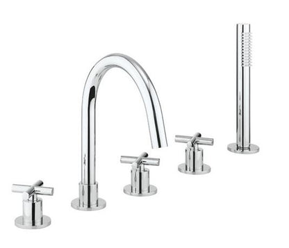 Crosswater MPRO Crosshead Bath 5 Hole Set Chrome