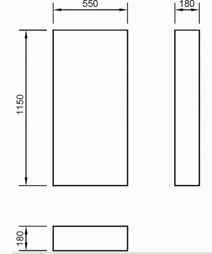 Essentials Flite Cistern Frame Cover in White Gloss