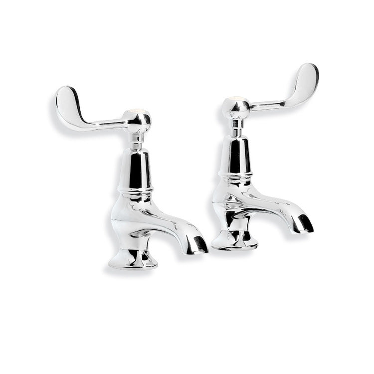 Lefroy Brooks Connaught Lever Bath Pillar Taps (choose finish)