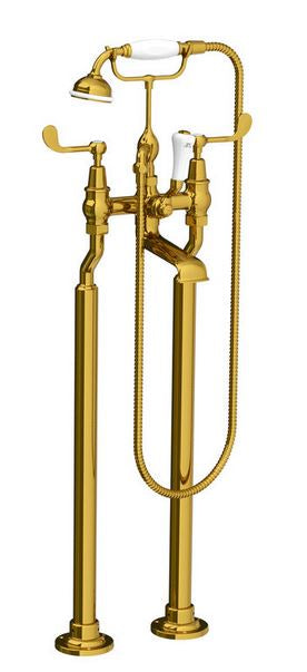 Connaught Lever Bath Shower Mixer with Stand Pipes - S/Nickel