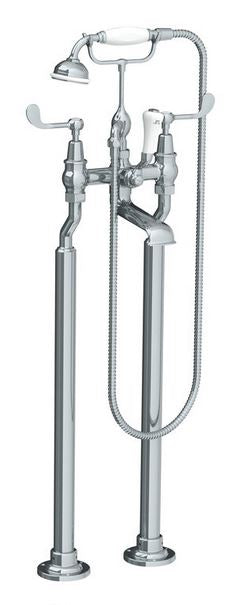 Connaught Lever Bath Shower Mixer with Stand Pipes - S/Nickel