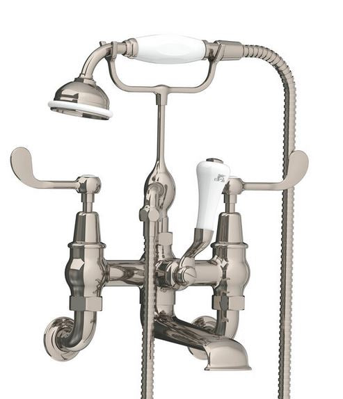Connaught Lever W/Mounted Bath Mixer & Handset - S/Nickel