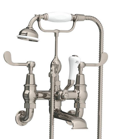 Connaught Lever W/Mounted Bath Mixer & Handset - S/Nickel