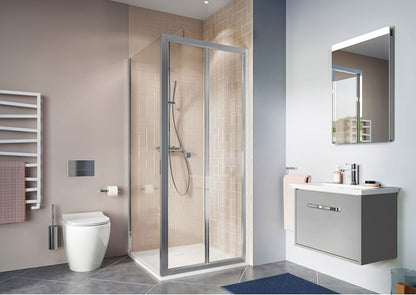 Crosswater Clear 6 Bi-Fold Door 1000mm Silver Frame 6mm