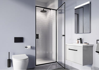 Crosswater Clear 6 Black Pivot Shower Door 900mm