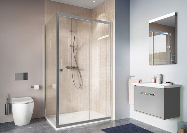 Crosswater Clear 6 1200 mm Sliding Shower Door Silver Frame